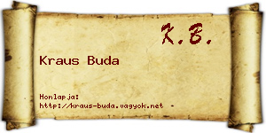 Kraus Buda névjegykártya